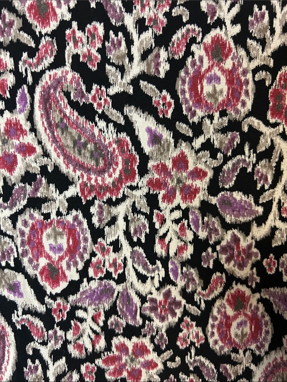 JJill Women's Black Floral Paisley Scoop Neck Top - Size L Pink & Purple - Picture 7 of 10